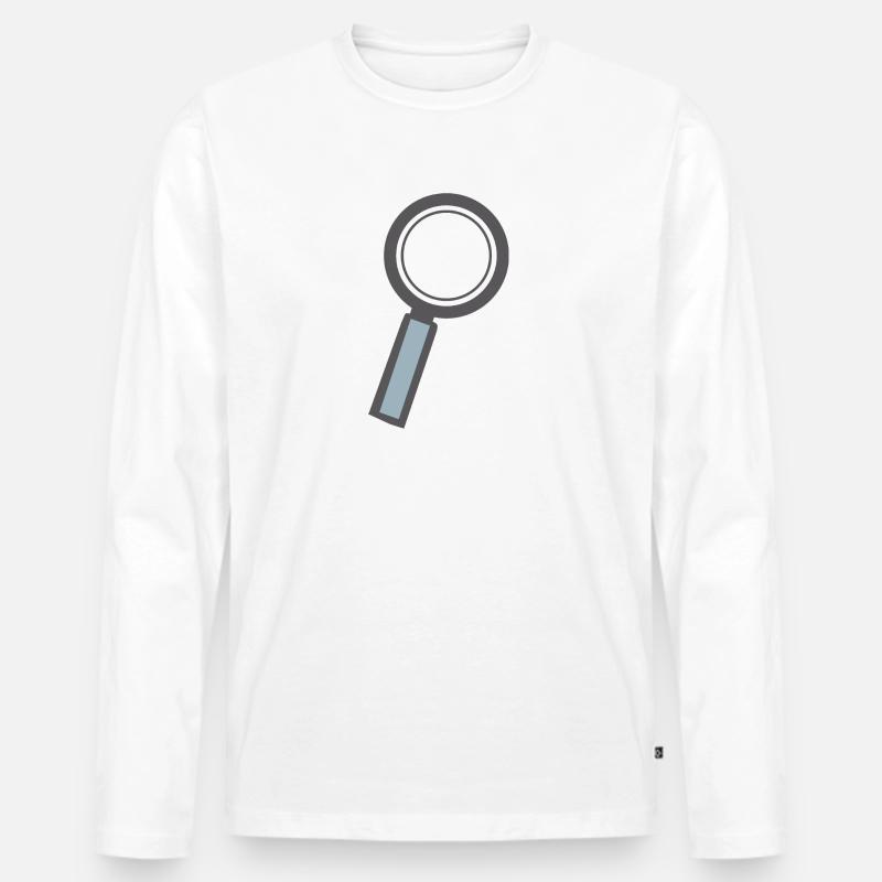 Lupe - Männer Premium Bio Langarmshirt - Weiß