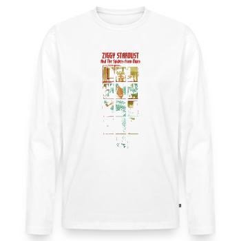 David Bowie Ziggy Stardust Album Cover - T-shirt manches longues Premium bio Homme - blanc - Devant - Nico (187cm)