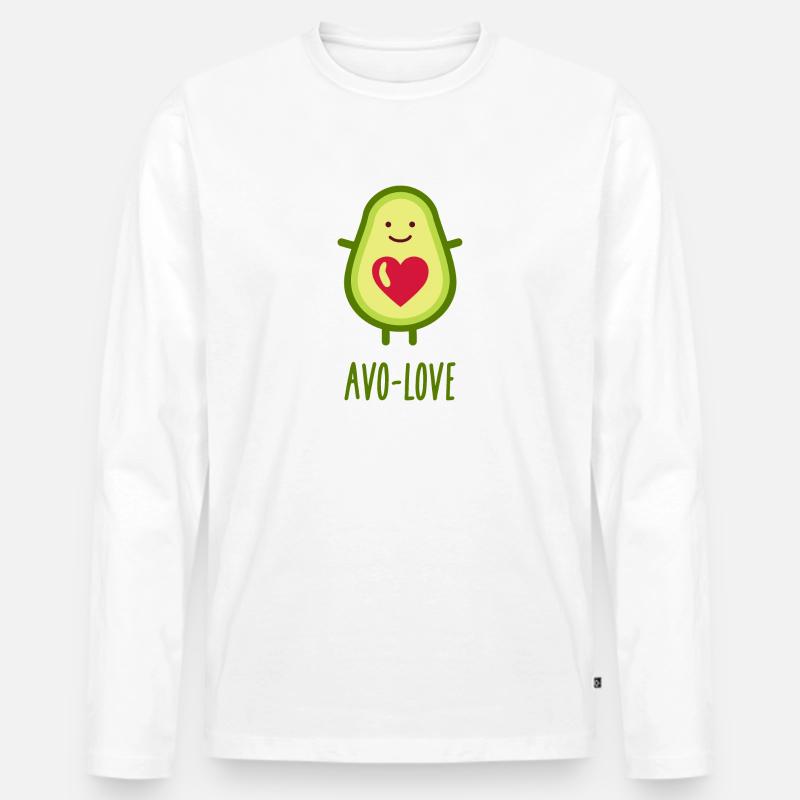 Avocado - Männer Premium Bio Langarmshirt - Weiß
