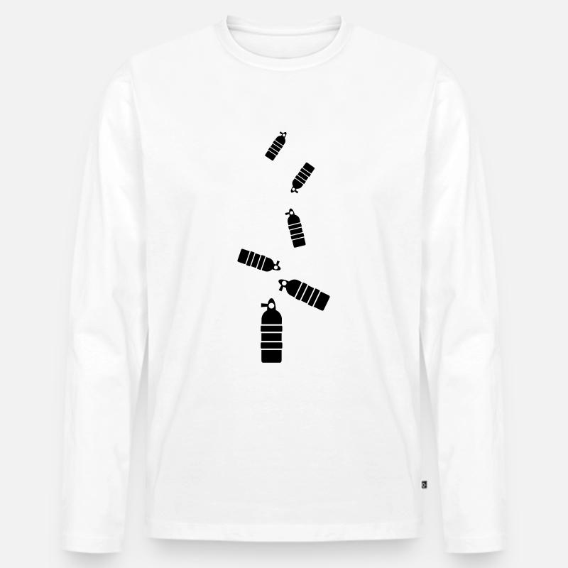 Sauerstoff Tauchen symbol - Männer Premium Bio Langarmshirt - Weiß