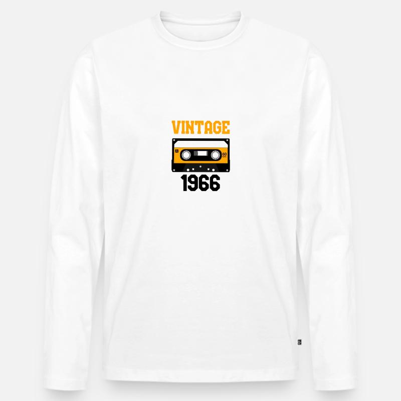 Vintage 1966 Baujahr 1966 made in 1966 - Männer Premium Bio Langarmshirt - Weiß