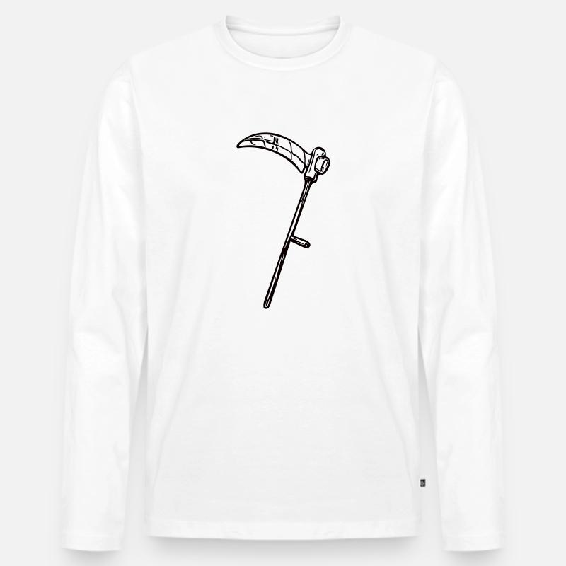 Scharfe Sensen Vector - Männer Premium Bio Langarmshirt - Weiß