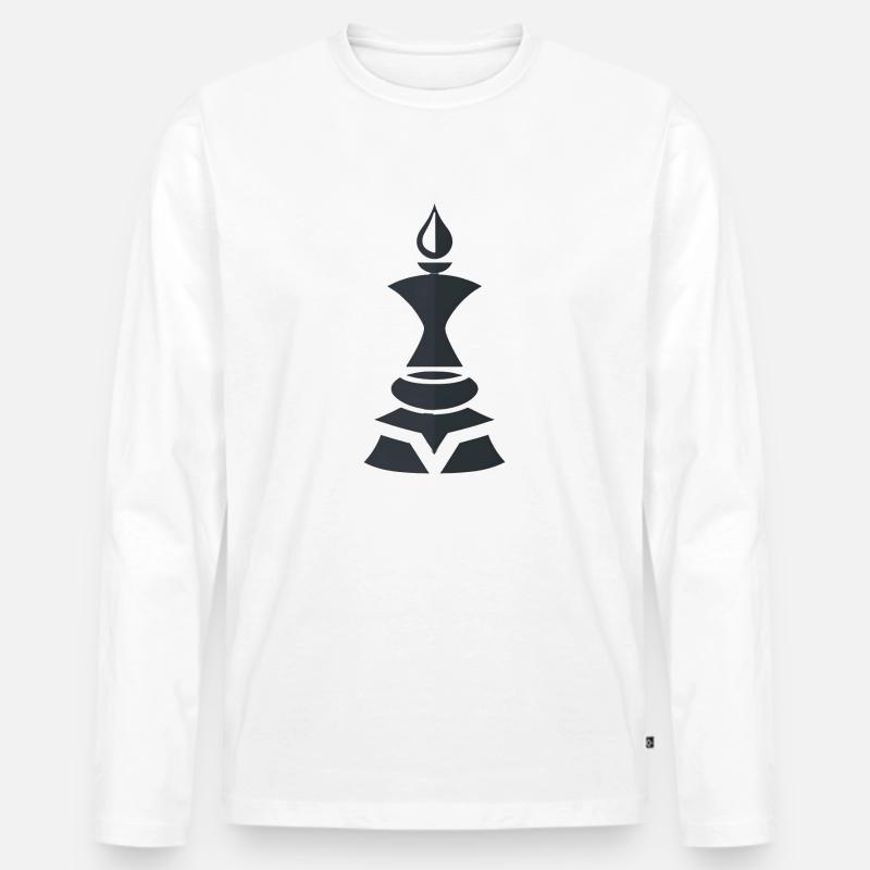Chess Läufer - Männer Premium Bio Langarmshirt - Weiß