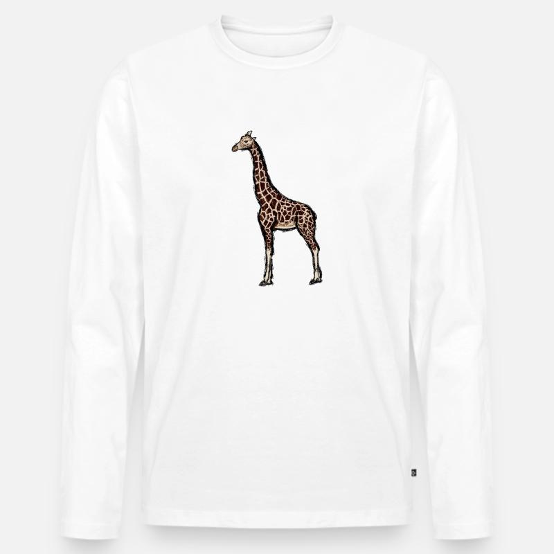 Design mit einer Giraffe 1 - Männer Premium Bio Langarmshirt - Weiß