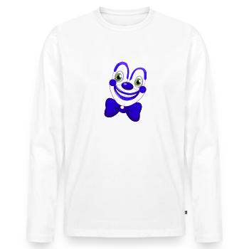 clown,carnival,clown face,carnival,helau,blue - Men's Premium Organic Long Sleeve Shirt - white - Front - Nico (187cm)