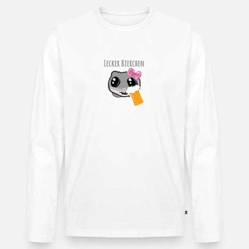 Hamster, illustration, grau - Männer Premium Bio Langarmshirt - Weiß