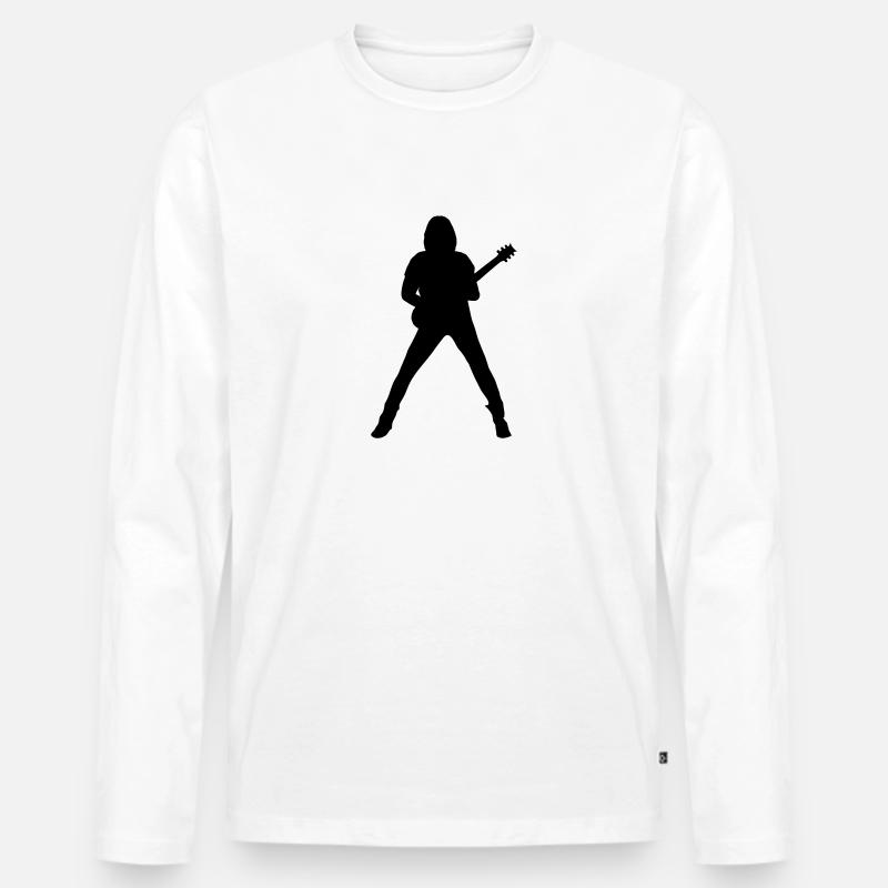 Gitarrist - Männer Premium Bio Langarmshirt - Weiß