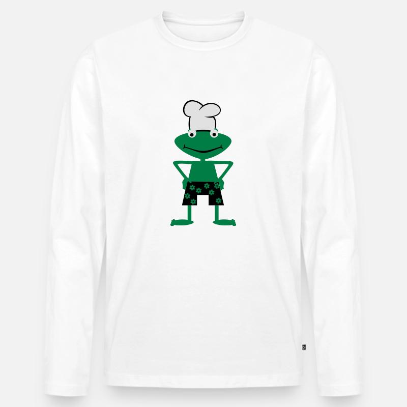 Cooking frog - Männer Premium Bio Langarmshirt - Weiß