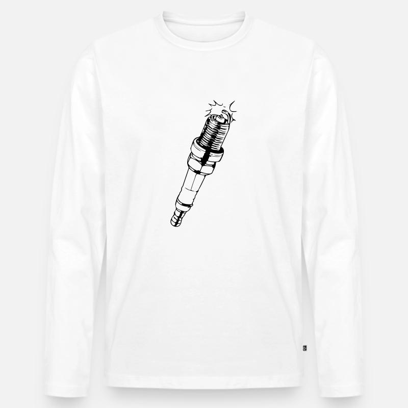 Sparkplug2 - Männer Premium Bio Langarmshirt - Weiß