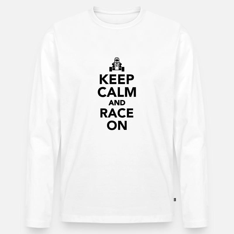 Kart - Männer Premium Bio Langarmshirt - Weiß