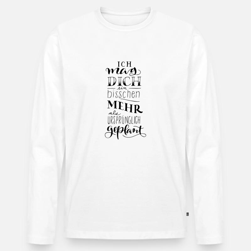ich mag dich - Männer Premium Bio Langarmshirt - Weiß