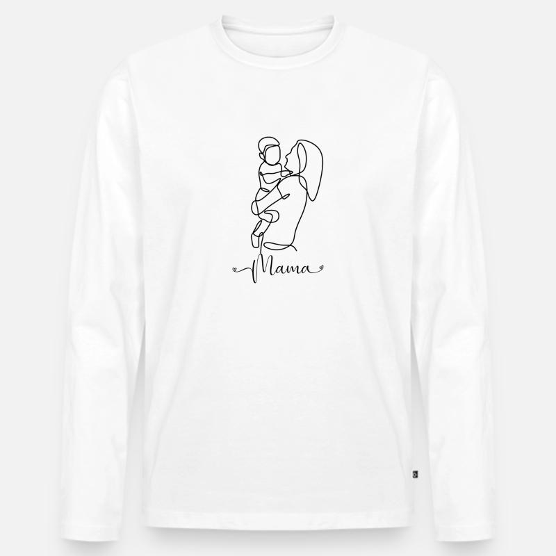 Mama - Männer Premium Bio Langarmshirt - Weiß