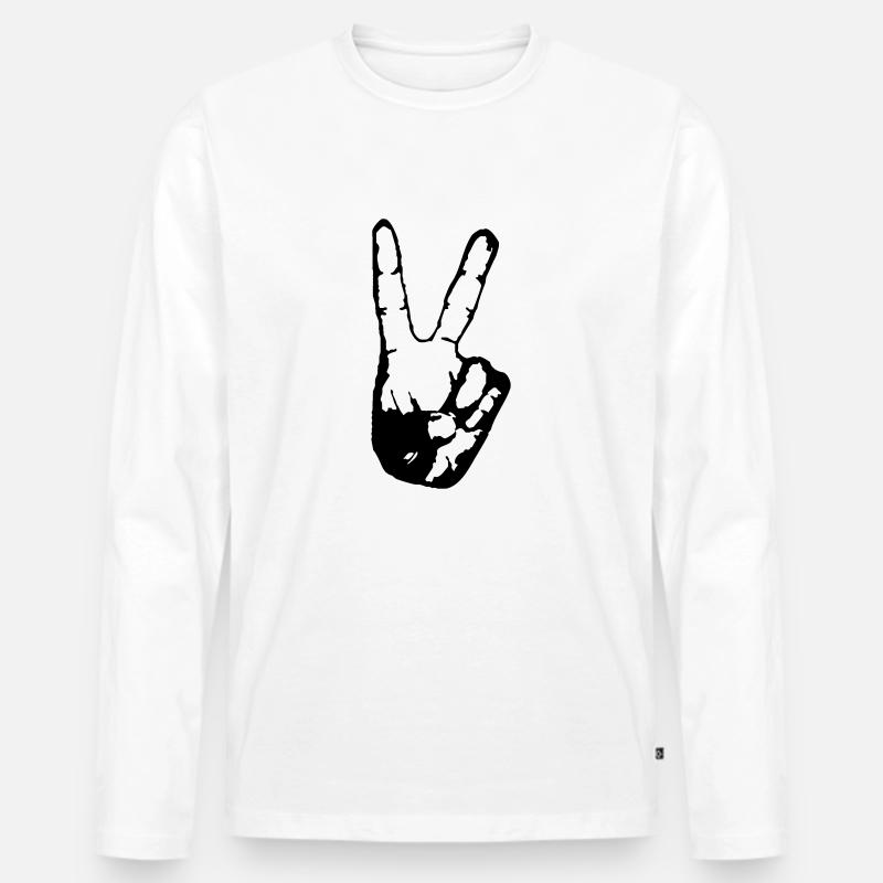 Victory - Männer Premium Bio Langarmshirt - Weiß