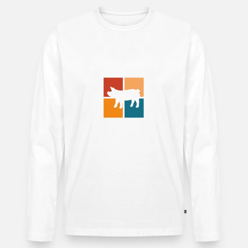 Farmer - Männer Premium Bio Langarmshirt - Weiß