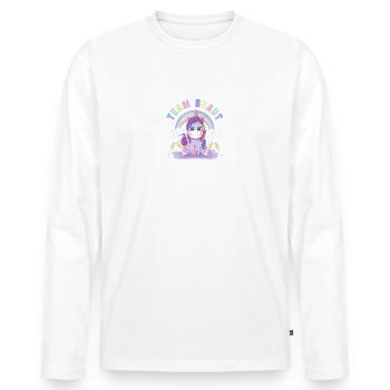 Team Braut Team Bride Junggesellinnenabschied JGA - Männer Premium Bio Langarmshirt - Weiß - Vorne - Nico (187cm)