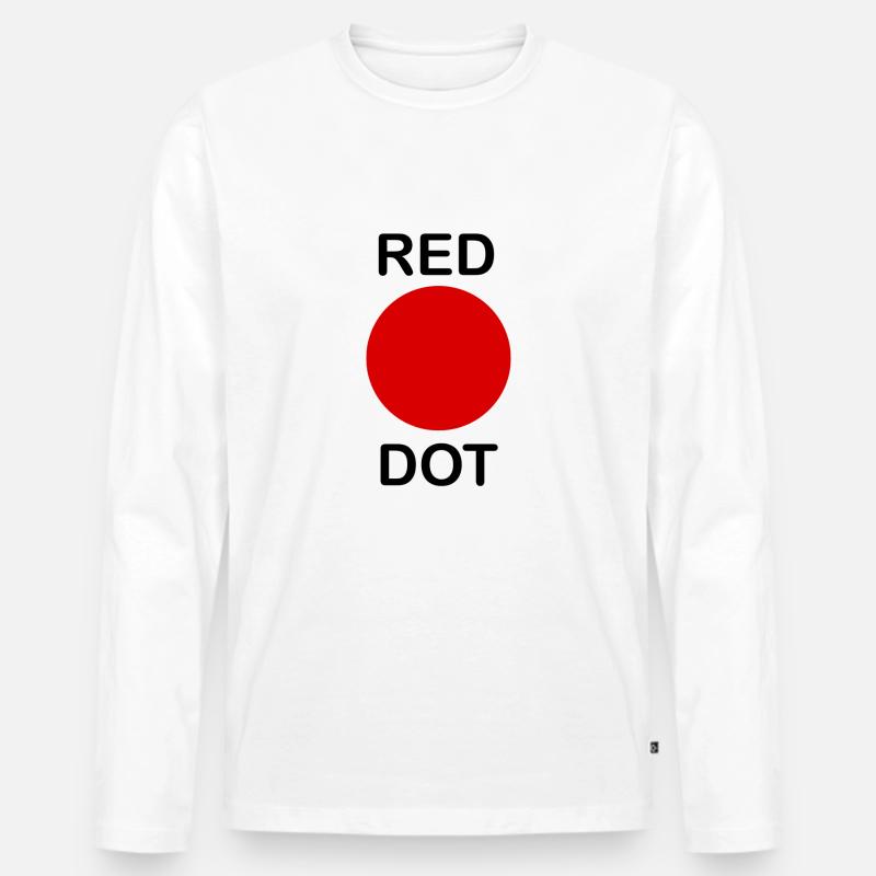RED DOT - Männer Premium Bio Langarmshirt - Weiß