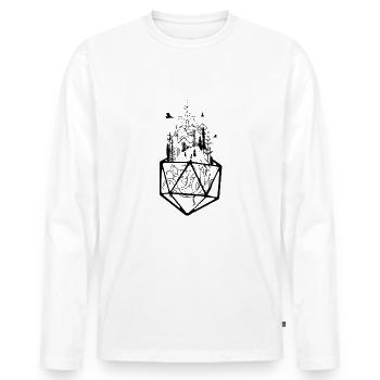 Dés stylo et papier - T-shirt manches longues Premium bio Homme - blanc - Devant - Nico (187cm)