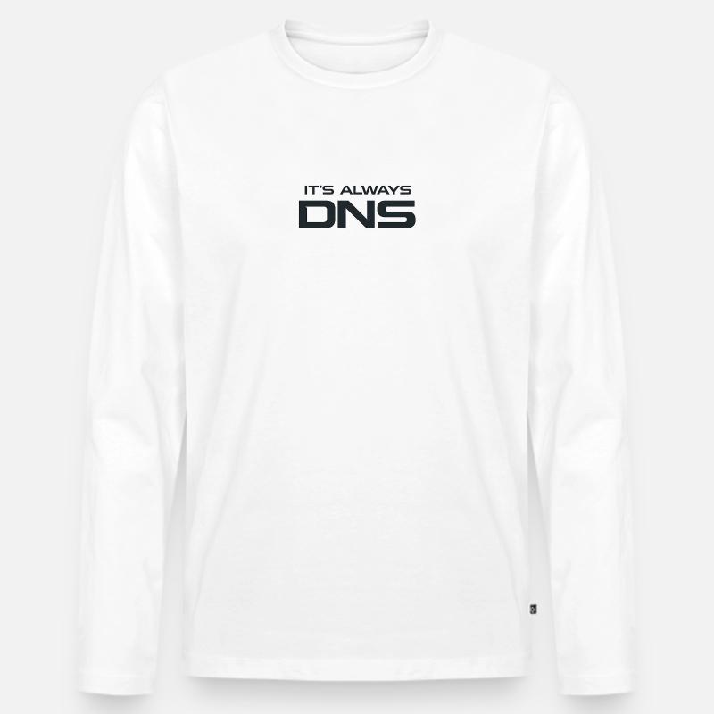DNS Always: Tech Typography - Männer Premium Bio Langarmshirt - Weiß