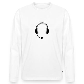 Dispatcher headset headphones micro micro emblem - Men's Premium Organic Long Sleeve Shirt - white - Front - Nico (187cm)