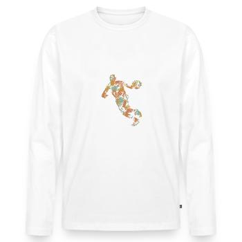 Basket-ball - T-shirt manches longues Premium bio Homme - blanc - Devant - Nico (187cm)