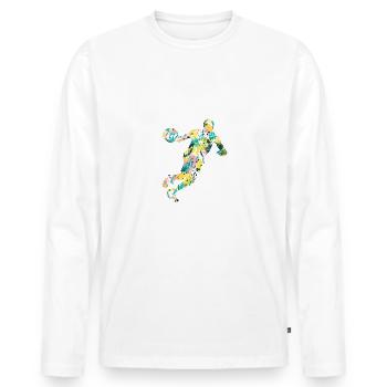 Basket-ball - T-shirt manches longues Premium bio Homme - blanc - Devant - Nico (187cm)