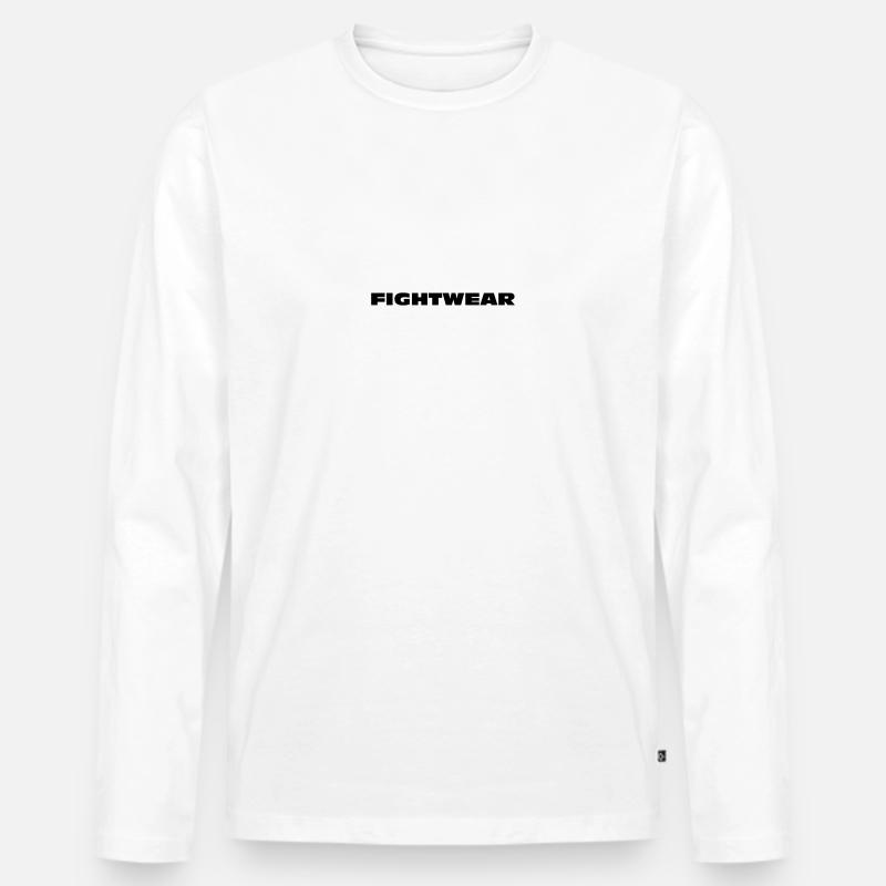 Fightware Logo - Männer Premium Bio Langarmshirt - Weiß