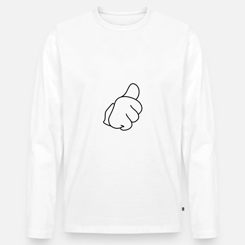Thumbs - Männer Premium Bio Langarmshirt - Weiß