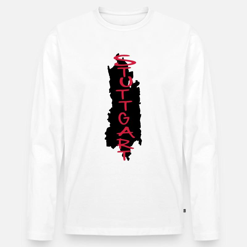 stuttgart - Männer Premium Bio Langarmshirt - Weiß