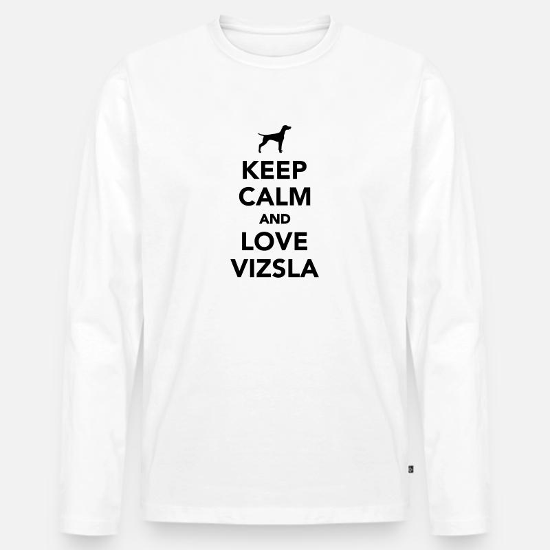 Vizsla - Männer Premium Bio Langarmshirt - Weiß