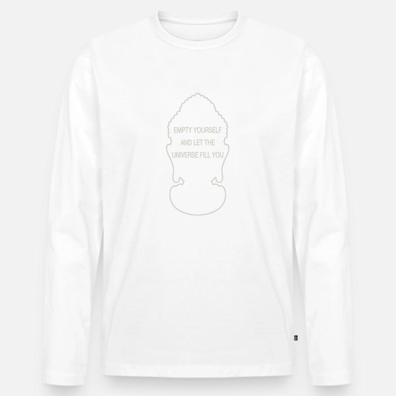 EMPTY YOURSELF - Männer Premium Bio Langarmshirt - Weiß