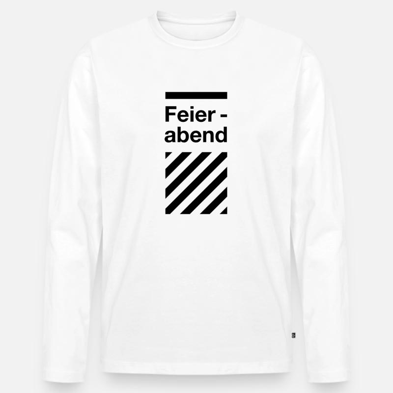 Feierabend - Black - Männer Premium Bio Langarmshirt - Weiß