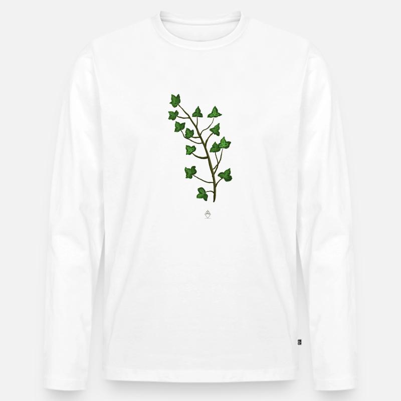 Efeu Trinity - Männer Premium Bio Langarmshirt - Weiß