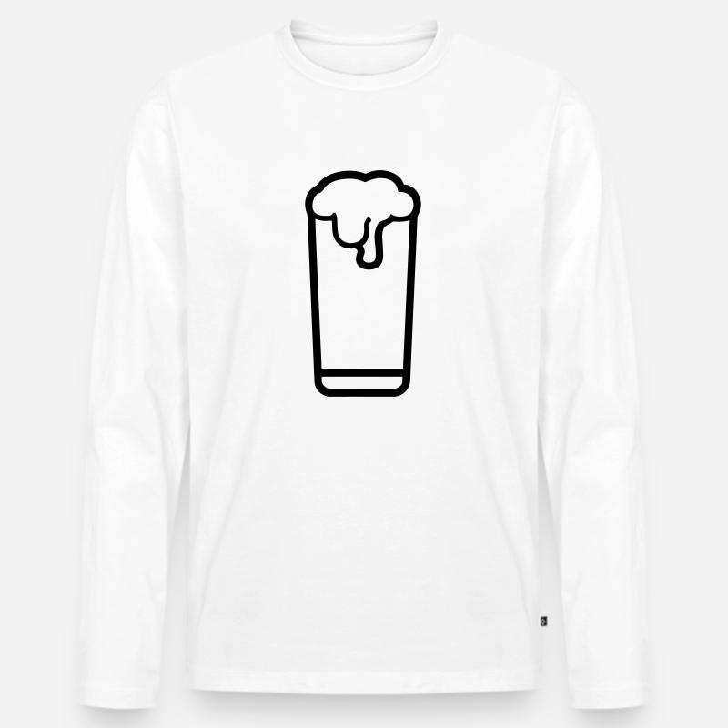 Bier - Männer Premium Bio Langarmshirt - Weiß