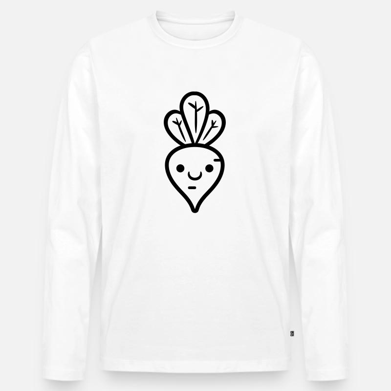 Karotte - Männer Premium Bio Langarmshirt - Weiß