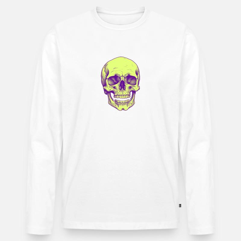 💀 Sublimé Neon Technocrat - Männer Premium Bio Langarmshirt - Weiß
