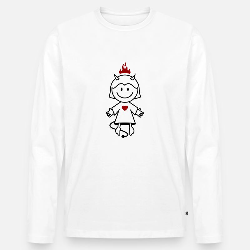 vl038b_teufelchen_2c - Männer Premium Bio Langarmshirt - Weiß
