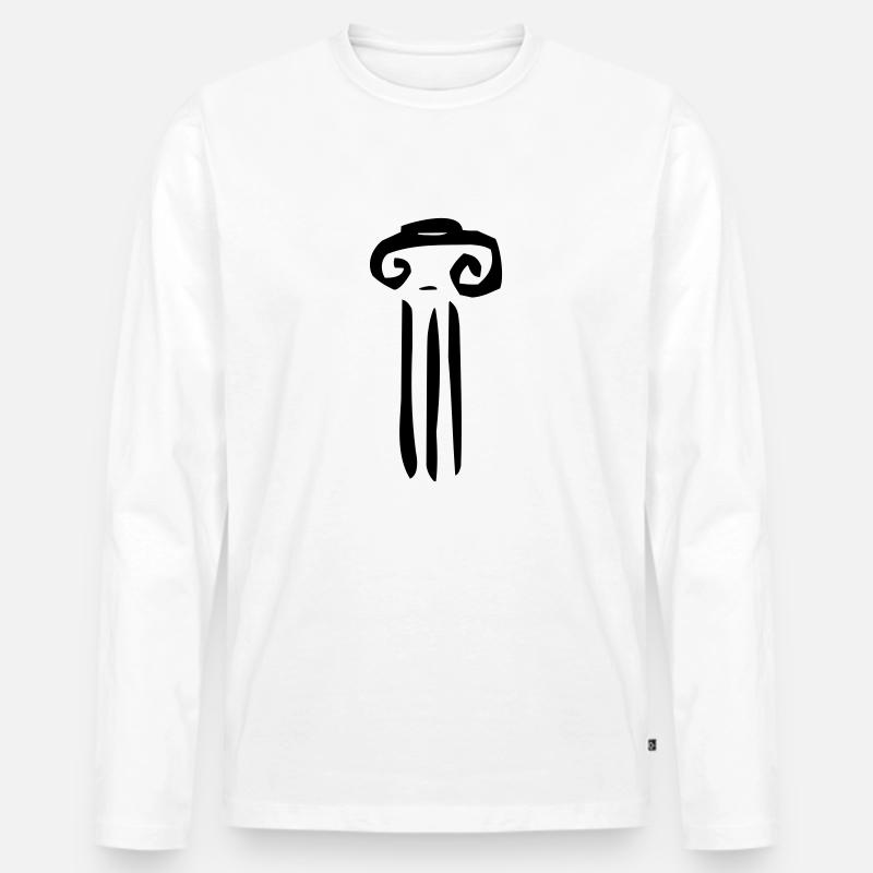 Grieschiche Säule 1 - Männer Premium Bio Langarmshirt - Weiß