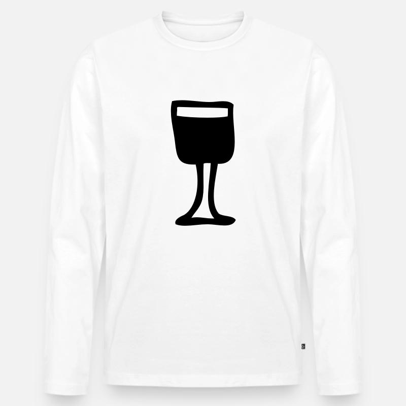 glas voll - Männer Premium Bio Langarmshirt - Weiß