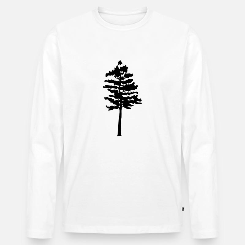 tree 02 - Männer Premium Bio Langarmshirt - Weiß