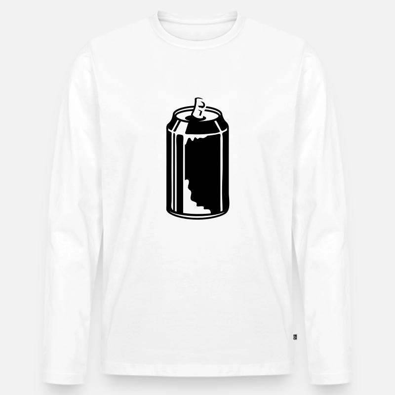 Eine geöffnete Getränkedose - Männer Premium Bio Langarmshirt - Weiß