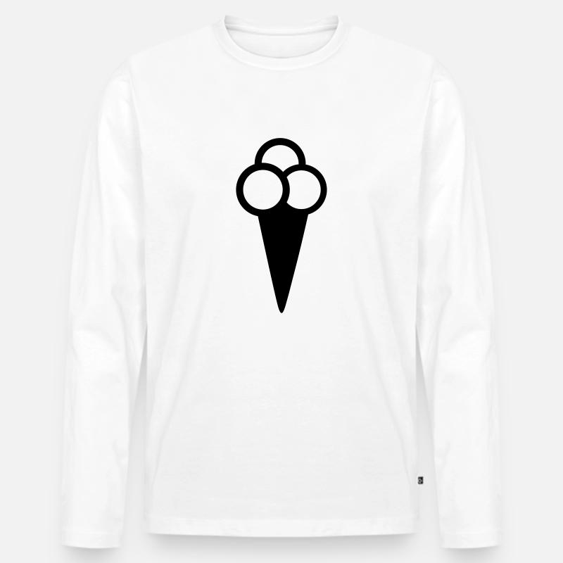 Eis - Männer Premium Bio Langarmshirt - Weiß