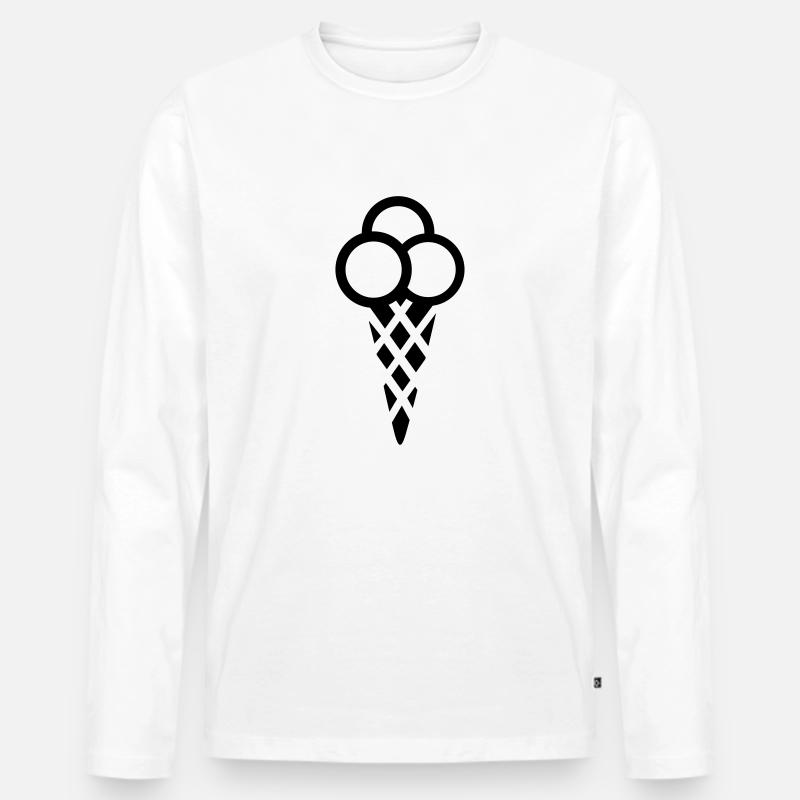 Eis - Männer Premium Bio Langarmshirt - Weiß