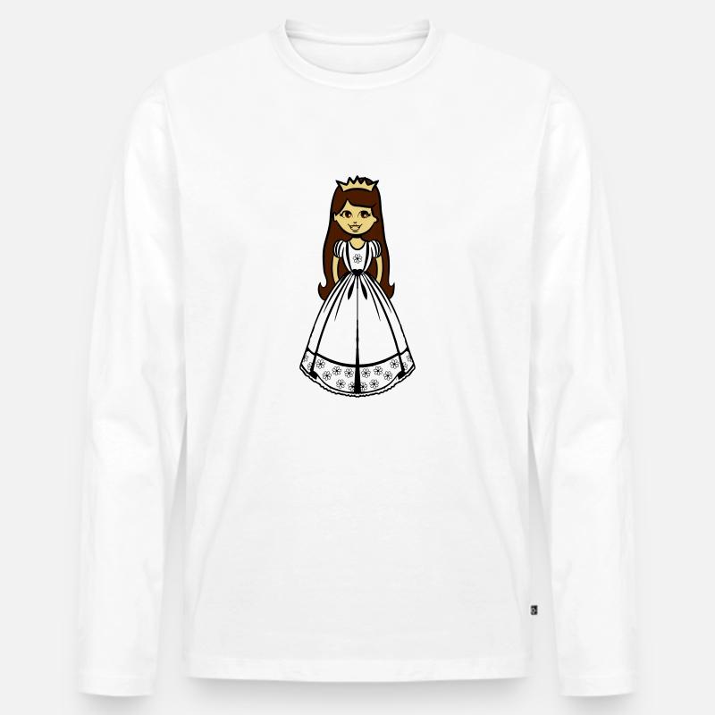 Prinzessin Mädchen Kind - Männer Premium Bio Langarmshirt - Weiß