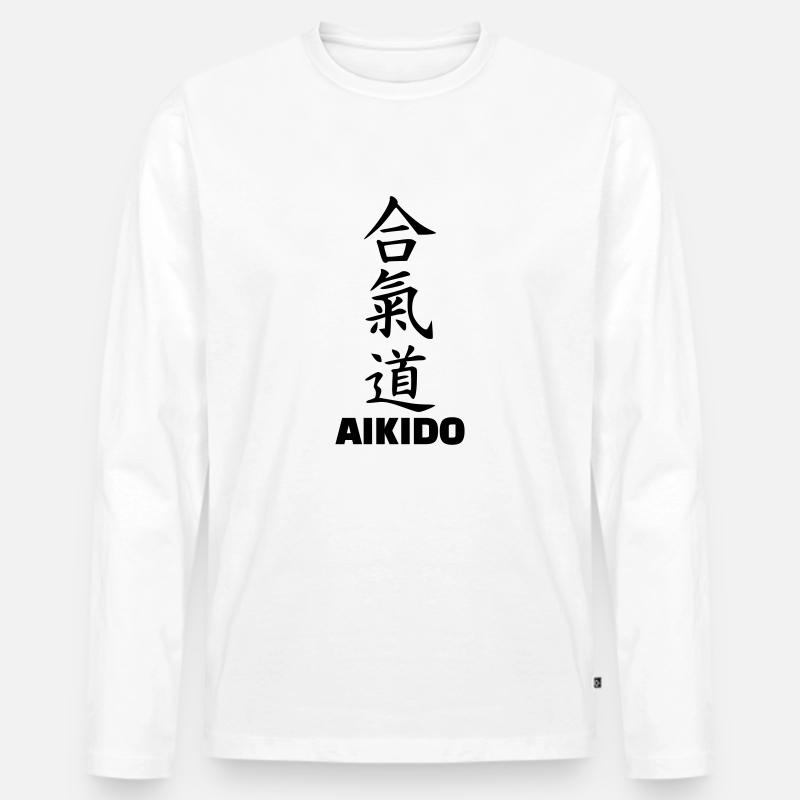 Aikido - Männer Premium Bio Langarmshirt - Weiß