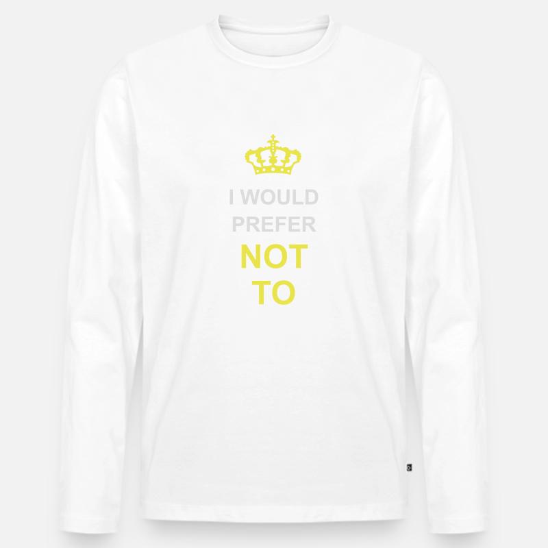 I prefer not to - Männer Premium Bio Langarmshirt - Weiß