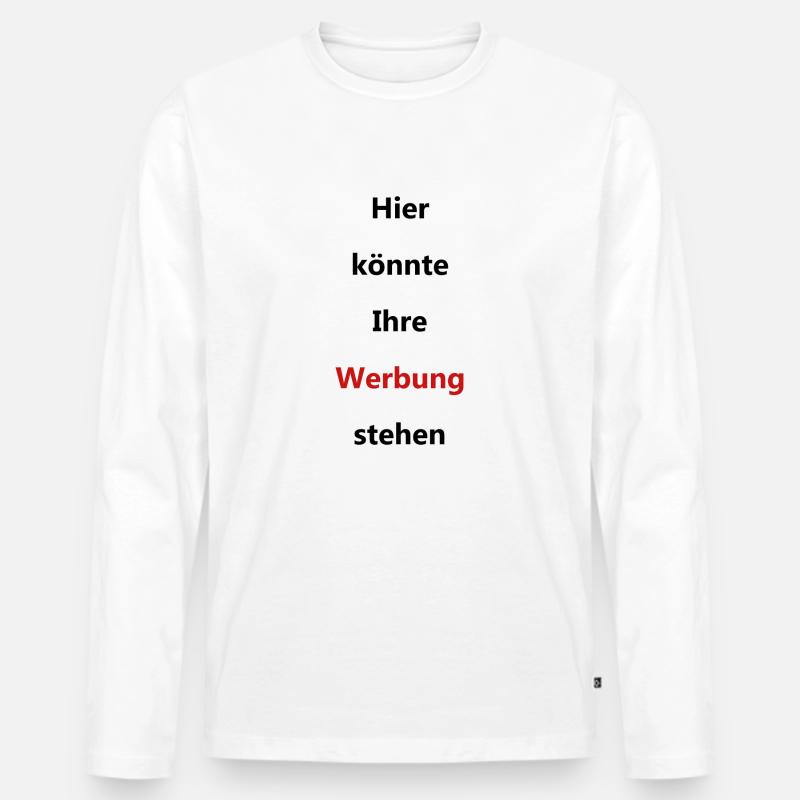 Werbung - Männer Premium Bio Langarmshirt - Weiß
