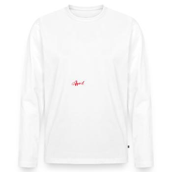 90e anniversaire mari Original avril Vintage 1934 - T-shirt manches longues Premium bio Homme - blanc - Devant - Nico (187cm)