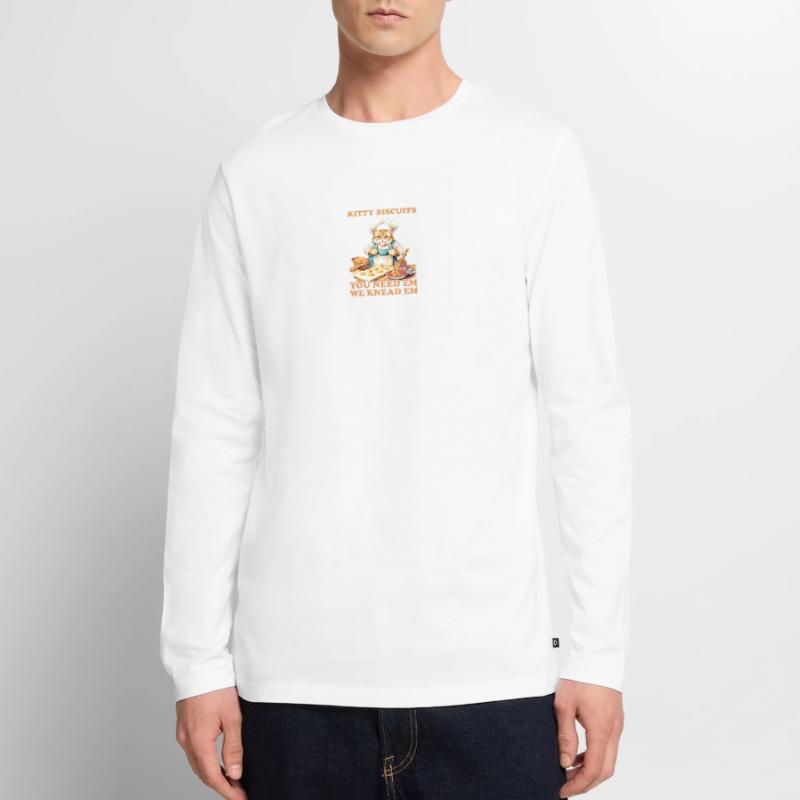 Kitty Biscuits Cat Cat Biscuits Baker Baker T-shirt manches longues Premium bio Homme