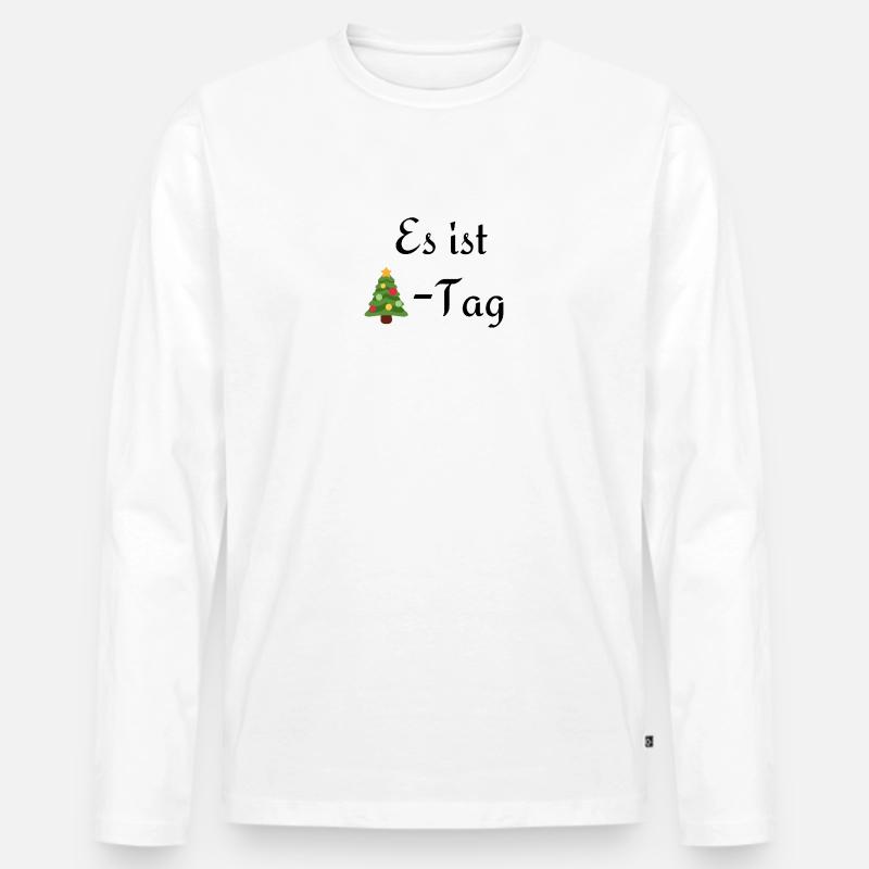 Weihnachtsbaum - Männer Premium Bio Langarmshirt - Weiß