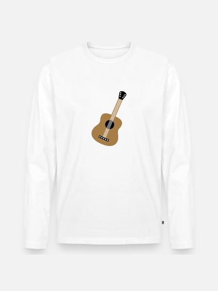 Gitarre - Männer Premium Bio Langarmshirt - Weiß